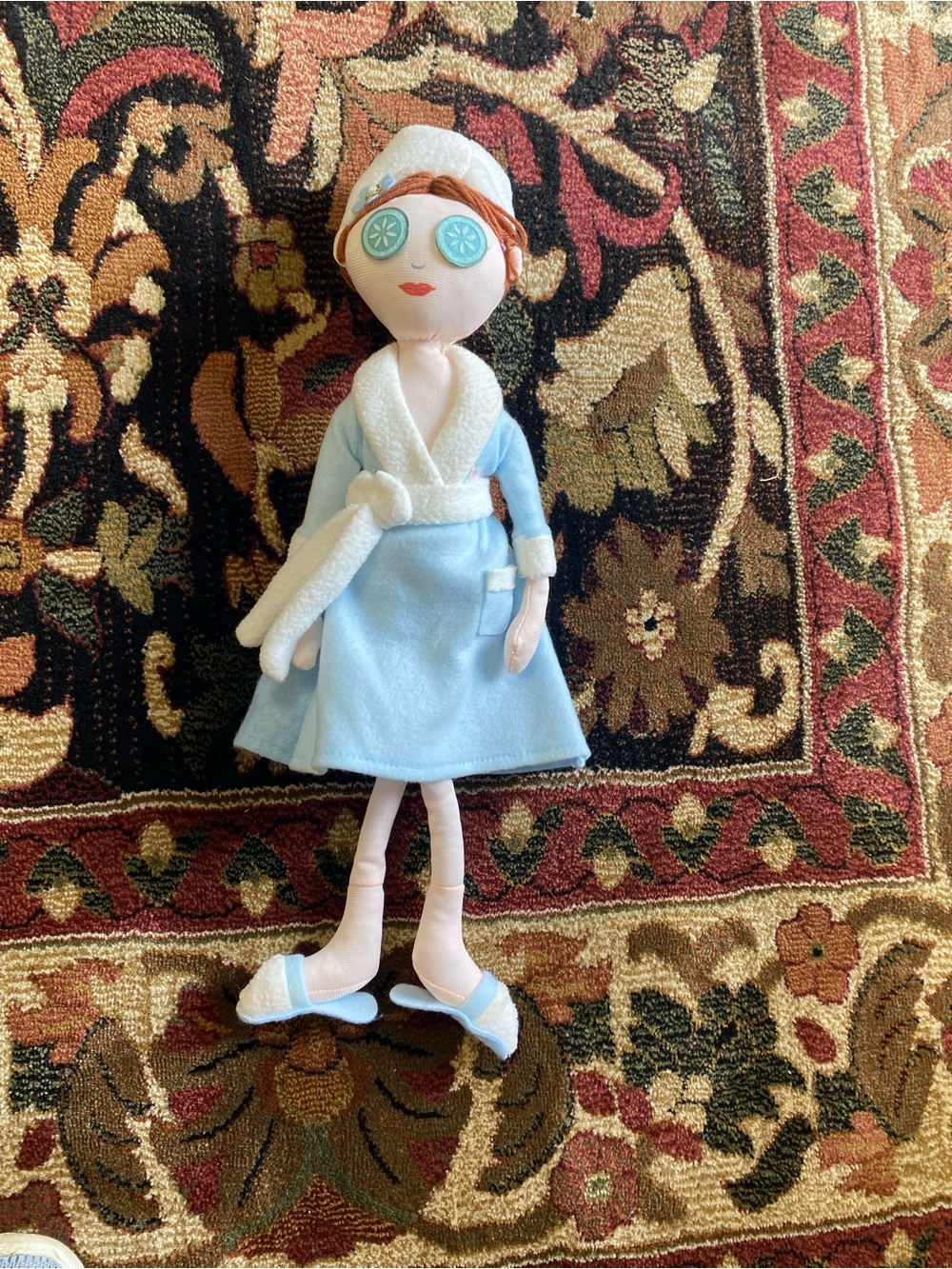Spa Girl Rag Doll in Light Blue Robe for Kids